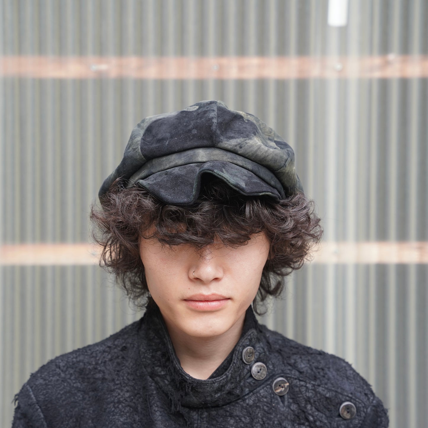 Leather Casquette / Lamb Suede