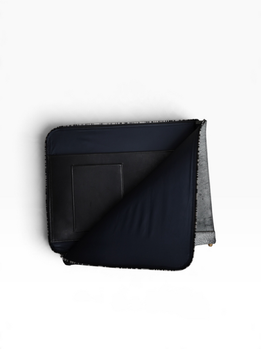 ZIP PORTFOLIO / SHRUNKEN HORSEBUTT / WHITE WAX