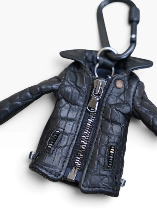 MINI JACKET KEY CASE / CROCODILE / BLK ②