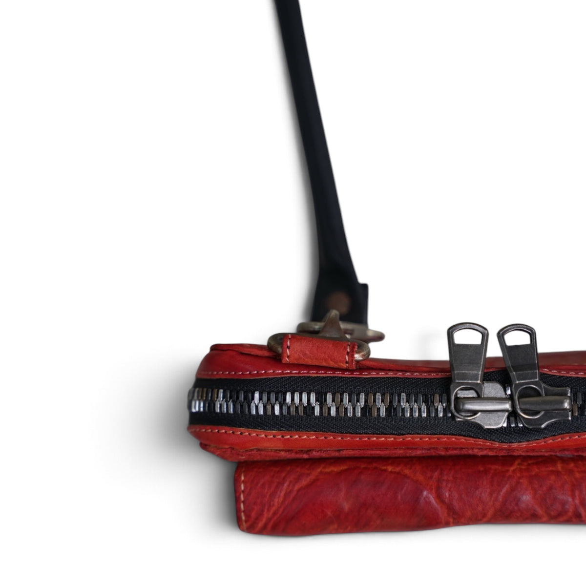Wallet bag / WAXED HORSE BUTT / RED