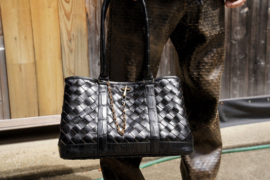 GP TOTE / CROCODILE × HORSE LEATHER INTRECCIATO /