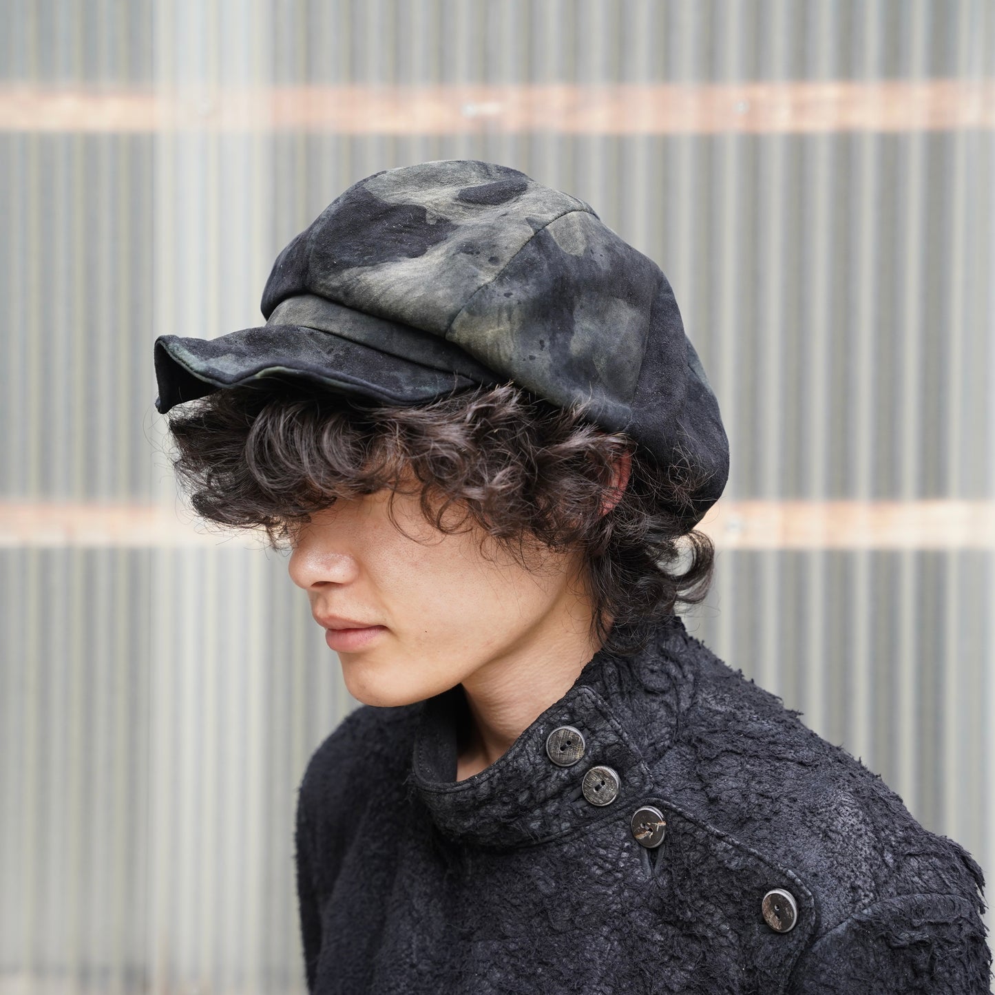 Leather Casquette / Lamb Suede