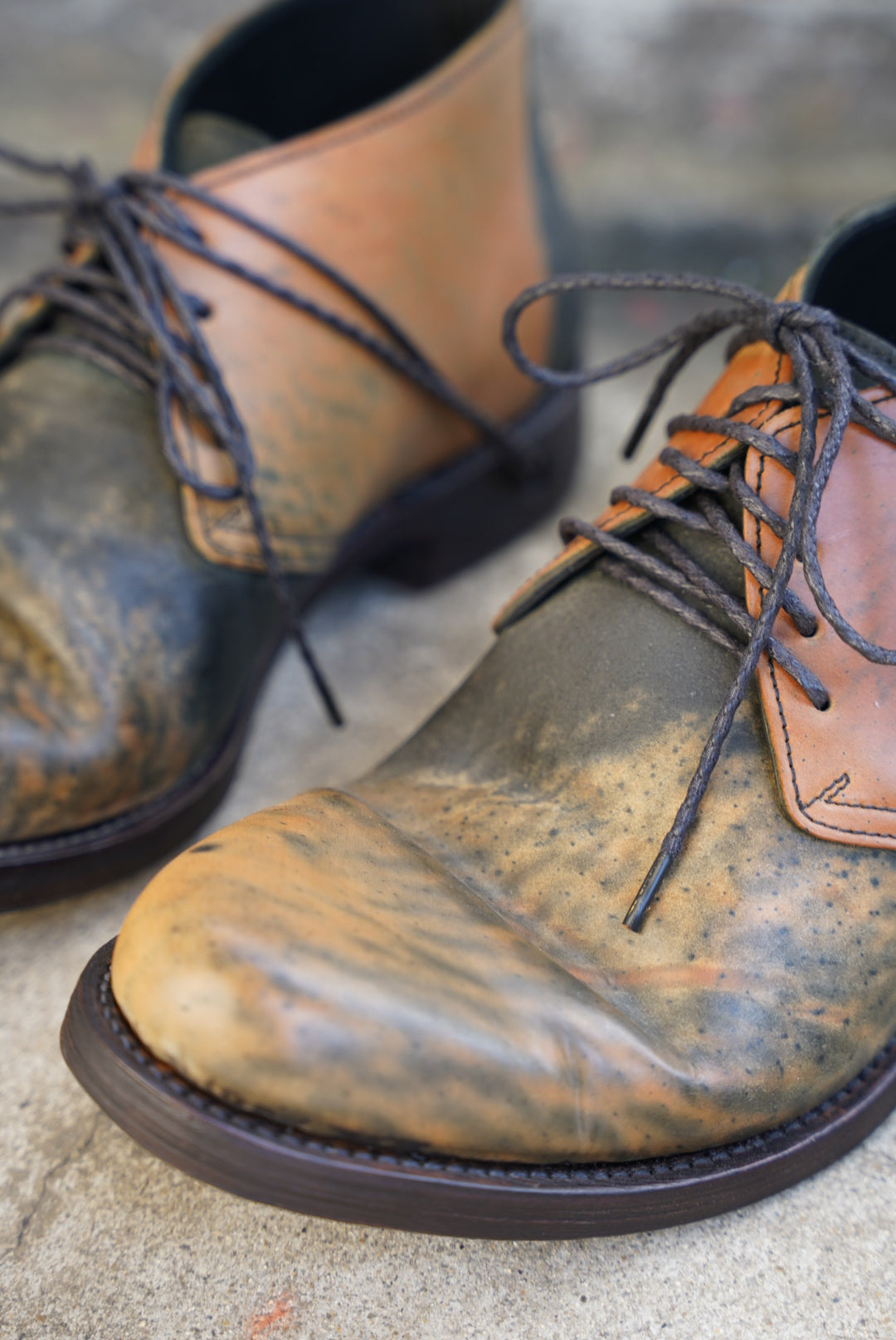 TECTA DERBY SHOES / MARBLE HORSEBUTT / 45 /