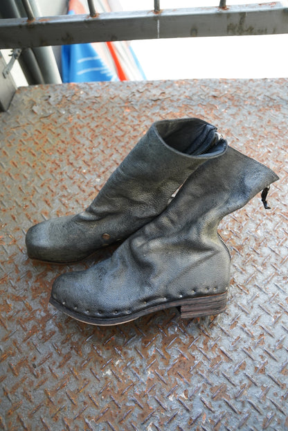 [ONLY ONE] ASIAN BLACK BEAR / BACK-ZIP BOOTS / 39 / OBJECT DYED W/ JP SUMI INK