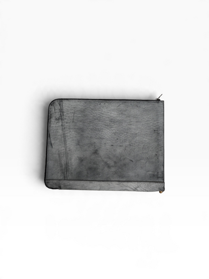 ZIP PORTFOLIO / SHRUNKEN HORSEBUTT / WHITE WAX