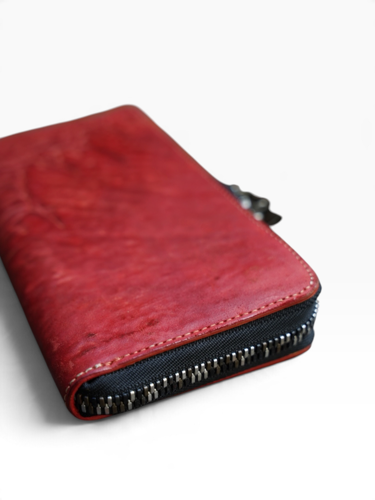 ROUND ZIP LONG WALLET / WAXED HORSE BUTT / RED