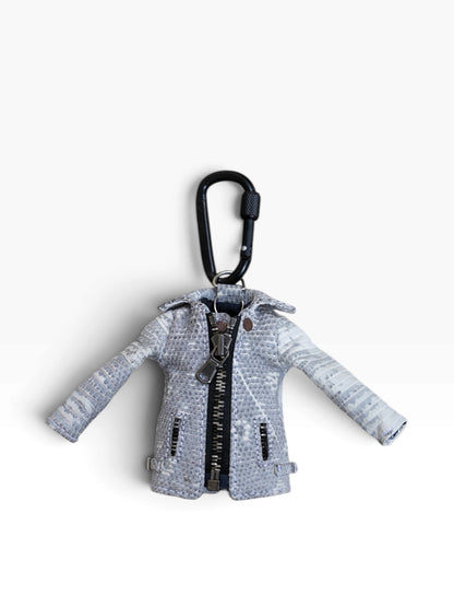 MINI JACKET KEY CASE / LIZARD / ASH GRAY /