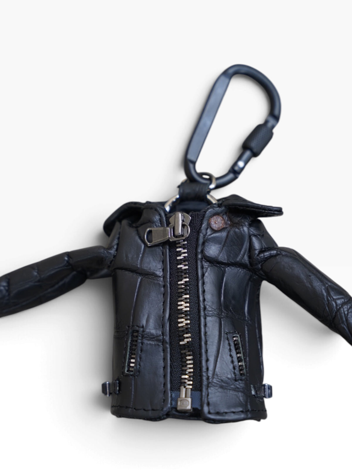 MINI JACKET KEY CASE / CROCODILE / BLK　①
