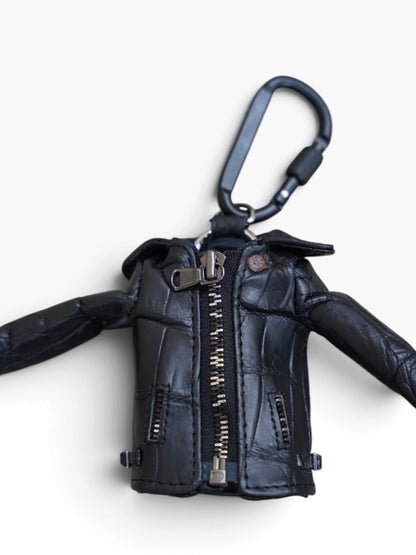 MINI JACKET KEY CASE / CROCODILE / BLK　①