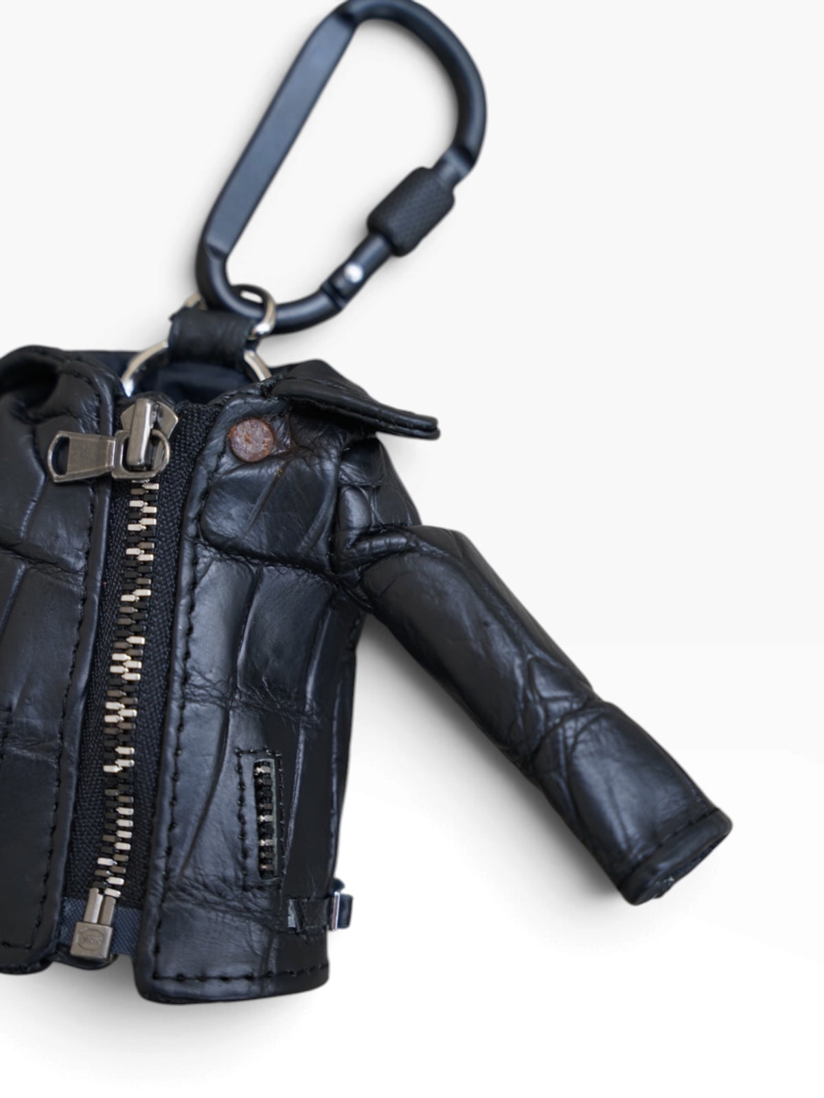MINI JACKET KEY CASE / CROCODILE / BLK　①