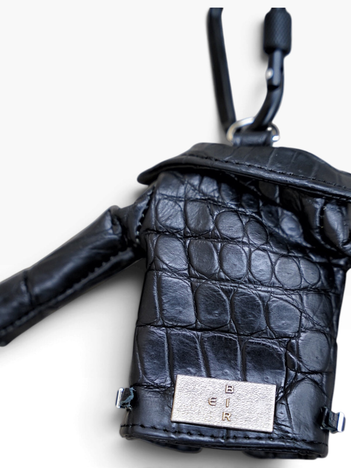 MINI JACKET KEY CASE / CROCODILE / BLK　①