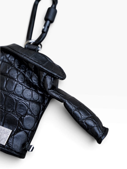MINI JACKET KEY CASE / CROCODILE / BLK　①
