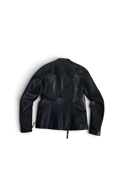 SEMI-DOUBLE BIKER JKT / SHINY HORSE / 44 / BLACK