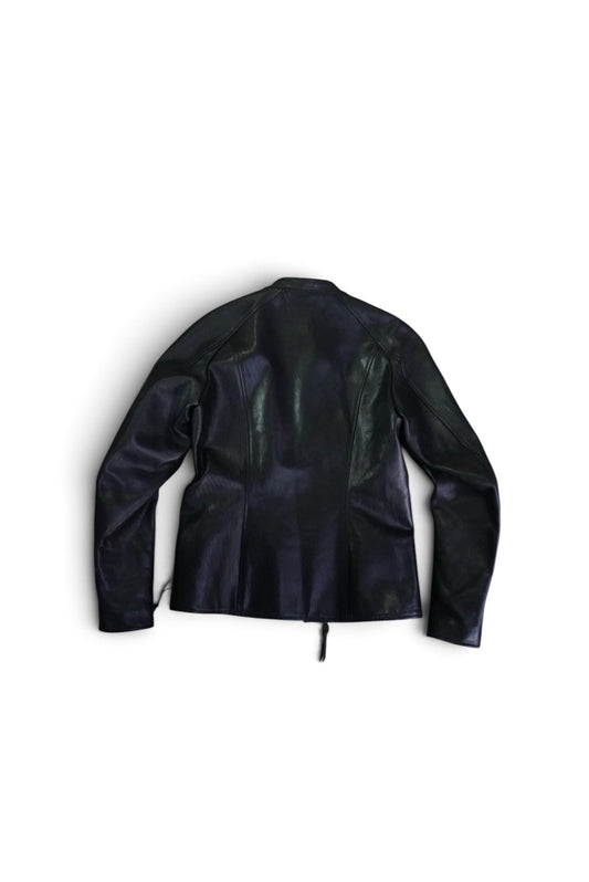 SEMI-DOUBLE BIKER JKT / SHINY HORSE / 44 / BLACK