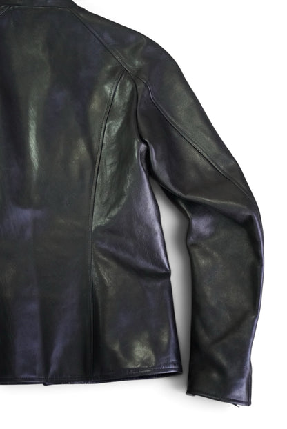 SEMI-DOUBLE BIKER JKT / SHINY HORSE / 44 / BLACK