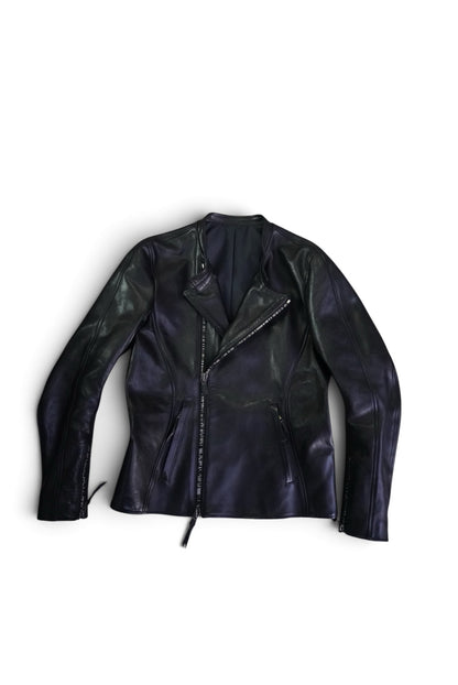 SEMI-DOUBLE BIKER JKT / SHINY HORSE / 44 / BLACK