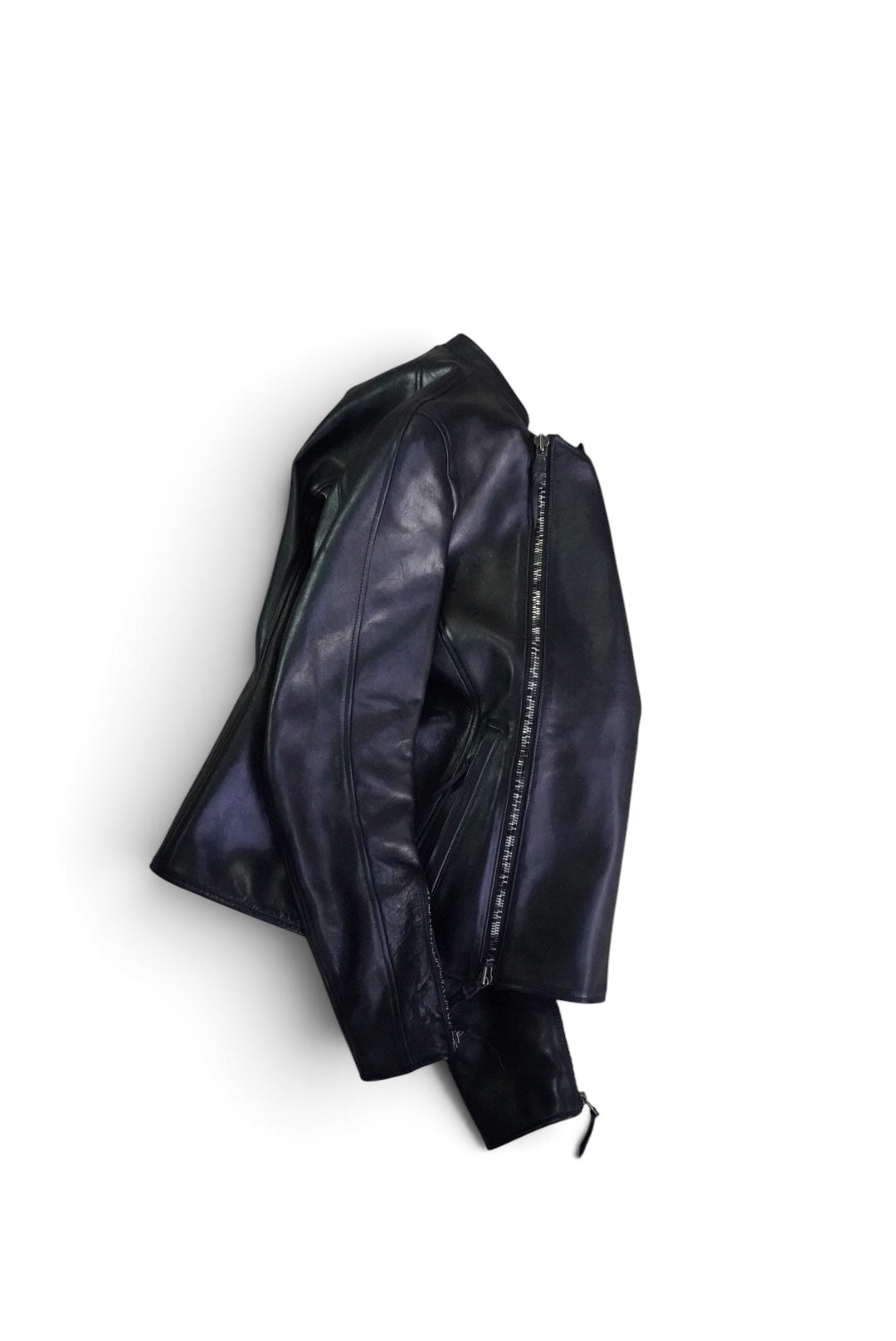 SEMI-DOUBLE BIKER JKT / SHINY HORSE / 44 / BLACK