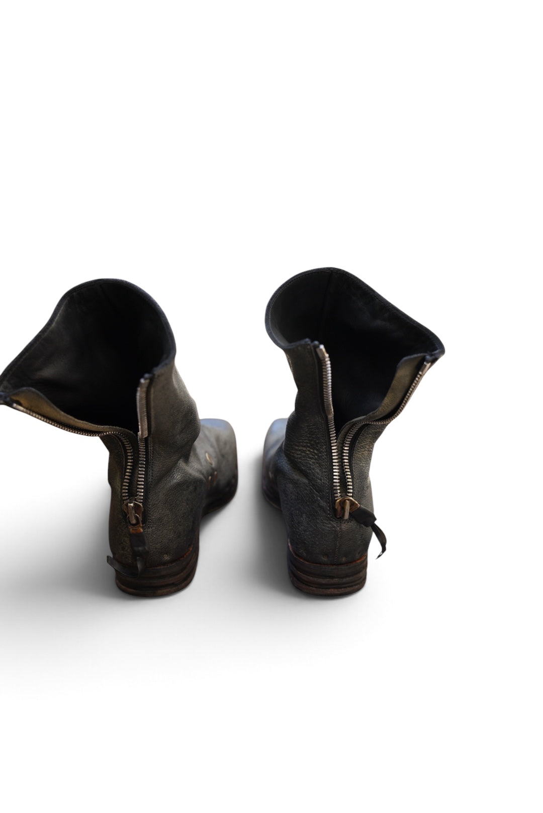 [ONLY ONE] ASIAN BLACK BEAR / BACK-ZIP BOOTS / 39 / OBJECT DYED W/ JP SUMI INK
