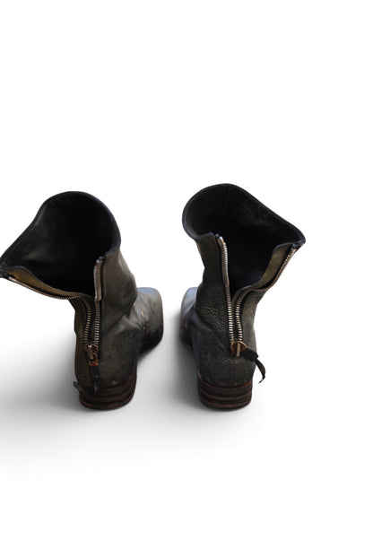 [ONLY ONE] ASIAN BLACK BEAR / BACK-ZIP BOOTS / 39 / OBJECT DYED W/ JP SUMI INK