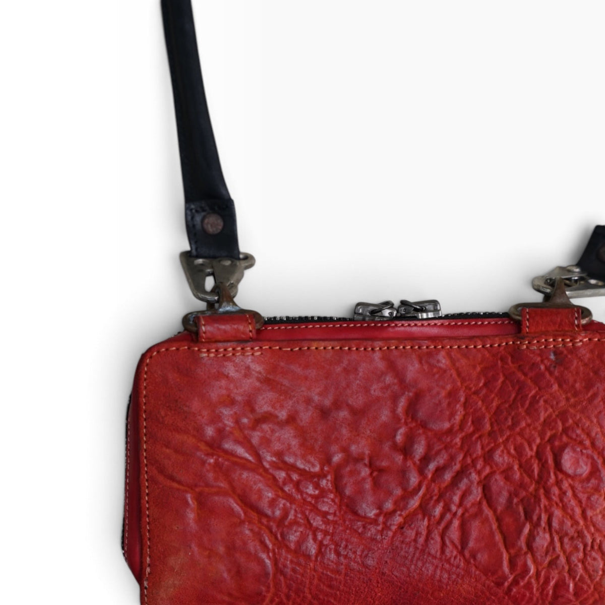 Wallet bag / WAXED HORSE BUTT / RED
