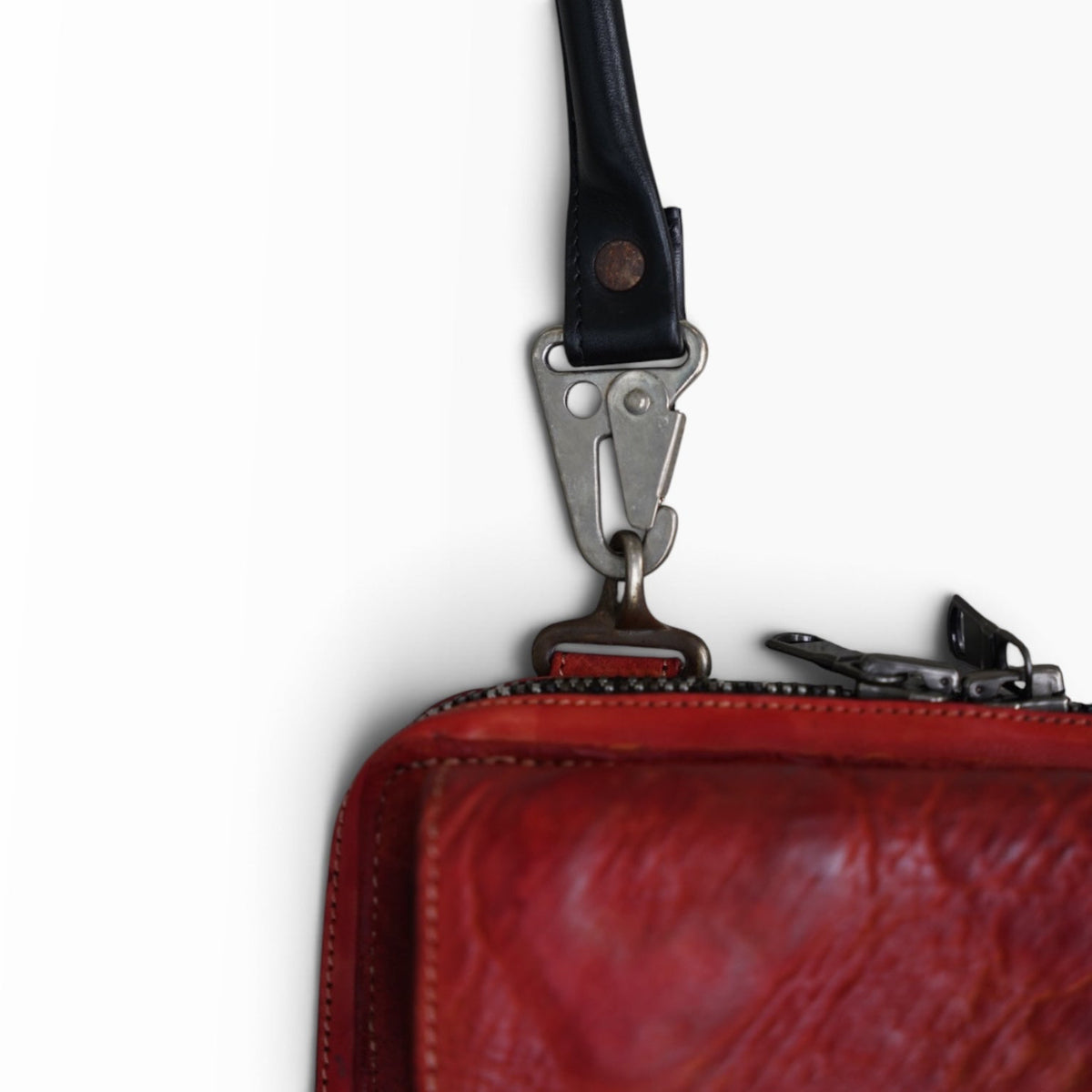 Wallet bag / WAXED HORSE BUTT / RED