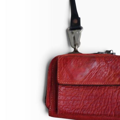 Wallet bag / WAXED HORSE BUTT / RED