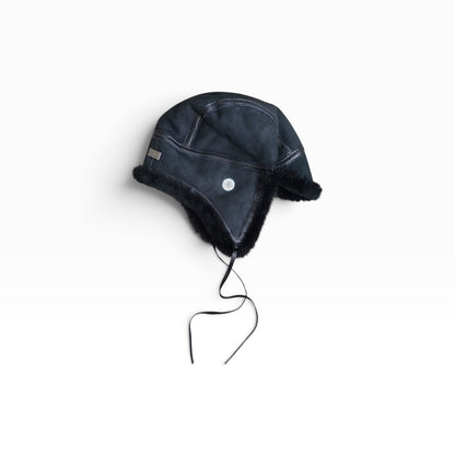 AVIATOR CAP / SHEARLING / MERINO SHEEP / BLACK