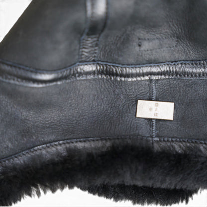 AVIATOR CAP / SHEARLING / MERINO SHEEP / BLACK